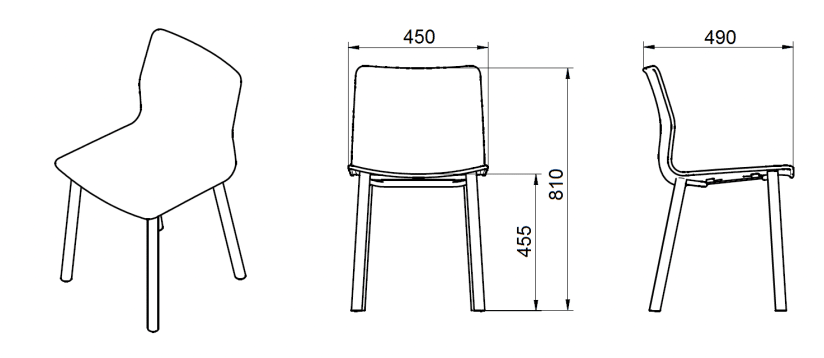Bulo VVD Bistro 4 wooden legs